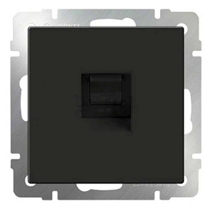 Розетка компьютерная 2xRJ45 Fontini DO, скрытый монтаж, черный, 34707272