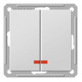 Выключатель двухклавишный Schneider Electric W59 с подсветкой, белый, VS516-251-1-86
