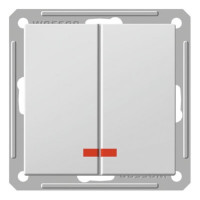Выключатель двухклавишный Schneider Electric W59 с подсветкой, белый, VS516-251-1-86