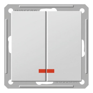 Выключатель двухклавишный Schneider Electric W59 с подсветкой, белый, VS516-251-1-86