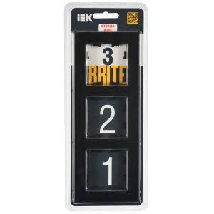 BRITE Рамка 3-местная РУ-3-2-Бр стекло черный матовый IEK