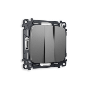 MO655010 Комплект механизма 3-кл выключателя OMEGA Антрацит серый 10A-250V QUANT OP6550, VM133 AMBRELLA VOLT