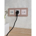 BRITE Розетка 1-местная с заземлением с защитными шторками 16А с USB AC 18Вт РЮш11-1-БрЖ жемчуг IEK