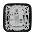 FLITE Розетка 2-местная с заземлением без защитных шторок 16А в сборе РС12-0-А-ФлЧ черный IEK