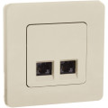 INSPIRIA Розетка компьютерная двойная RJ45 категория 5Е UTP слоновая кость