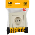 BRITE Розетка 1-местная без заземления без защитных шторок 10А в сборе РСР10-1-0-БрКр бежевый IEK