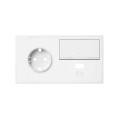Simon 100 Белый матовый Кит 2 поста, фронт. Накладка на 1 розетку Schuko (справа) + 1 з/у USB SC + 1 клавиша светорегулятора