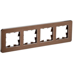 BRITE Рамка 4-местная РУ-4-1-Бр металл коричневый RE AL IEK