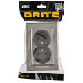 BRITE Розетка 2-местная без заземления без защитных шторок 10А в сборе РС12-2-БрГН металл хром/никель IEK
