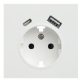 Лицевая панель для розетки 2к+з с USB A+C, RIKETT белый сатин (35637 MW)