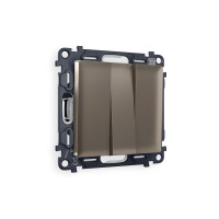 MA635010 Комплект механизма 3-кл выключателя ALFA Темная бронза матовый 10A-250V QUANT (AP6350, VM133) AMBRELLA VOLT