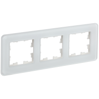 BRITE Рамка 3-местная РУ-3-2-Бр стекло белый RE IEK