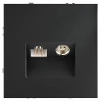 Розетка телевизионная встраиваемая VOLTUM S70 TVRJ45 кат. 6, графит