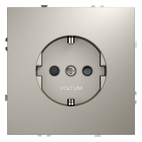 Розетка встраиваемая VOLTUM S70 с заземлением и защитными шторками, 16А, (кашемир)