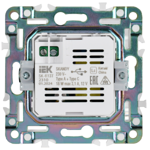 SKANDY Розетка USB A+C 18Вт SK-R13T титан IEK