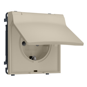 MS348010 Комплект механизма электрической розетки SIGMA Кашемир 50Hz 2PE сз сш и крышкой IP44 16A-250V QUANT PRO SP3480, PR141