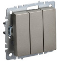 IEK BRITE BASE Шампань Выключатель 3-кл 10А ВС10-3-0-БрШ