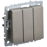 IEK BRITE BASE Шампань Выключатель 3-кл 10А ВС10-3-0-БрШ
