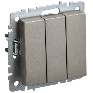 IEK BRITE BASE Шампань Выключатель 3-кл 10А ВС10-3-0-БрШ