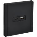 FORTE&PIANO Розетка USB A+C 18Вт FP151M металл черный IEK