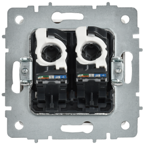 BRITE Розетка компьютерная двойная кат.5E RJ45 РК10-2-БрАБ арктический белый IEK