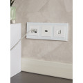 BRITE Рамка 3-местная РУ-3-2-Бр стекло белый матовый IEK