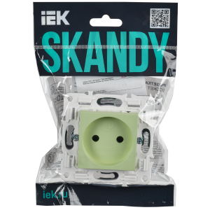 SKANDY Розетка без заземления с защитными шторками 10А SK-R01G мятный IEK