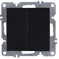 Arvia Electric, L/K Механизм, Выключатель двухклавишный, (черный)
