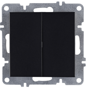 Arvia Electric, L/K Механизм, Выключатель двухклавишный, (черный)