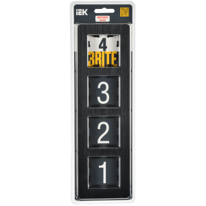 BRITE Рамка 4-местная РУ-4-1-Бр металл черный RE AL IEK