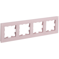 BRITE Рамка 4-местная РУ-4-2-Бр стекло розовый матовый IEK