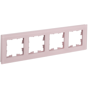 BRITE Рамка 4-местная РУ-4-2-Бр стекло розовый матовый IEK