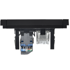 FORTE&PIANO Розетка компьютерная двойная RJ45 кат.6 FP134M металл черный IEK
