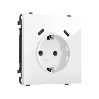 MS110510 Комплект механизма электрической розетки SIGMA Белый глянец 2USB СC 20W быст. зар. сз сш 16A-250V QUANT PRO SP1105, PR165
