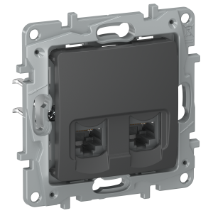 IEKETIKA Розетка компьютерная двойная RJ45 категория 5Е UTP 6712551 графит IEK