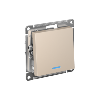 ATLASDESIGN 1-клавишный ПЕРЕКЛЮЧАТЕЛЬ с подсветкой, сх.6а, 10АХ, мех., быстрозажим. клем., ПЕСОЧНЫЙ ATN001263S