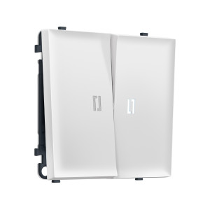 MS824015 Комплект механизма 2-кл выключателя с подсветкой 5600K SIGMA Белый мягкое касание 10A-250V QUANT PRO SP8240, PR115, G14W