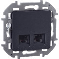 INSPIRIA Розетка компьютерная двойная RJ45 категория 6 UTP антрацит