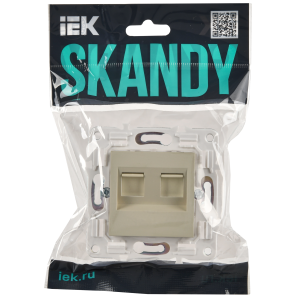 SKANDY Розетка компьютерная двойная RJ45 кат.5E SK-K03B бежевый IEK