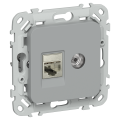 FLITE Розетка 2-местная RJ45/TV категория 6 STP РКТВ6-2-1-ФлС серый IEK