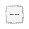 BRITE Розетка USB A+A 5В 3,1А РЮ10-1-БрЖ жемчуг IEK