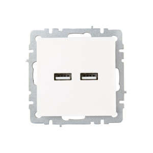 BRITE Розетка USB A+A 5В 3,1А РЮ10-1-БрЖ жемчуг IEK