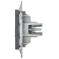 FLITE Розетка 2-местная компьютерная RJ45 категория 5Е UTP РК5е-2-0-ФлМА мокрый асфальт IEK