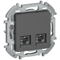 IEKINSPIRIA Розетка компьютерная двойная RJ45 категория 5Е UTP 6738381 антрацит IEK
