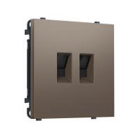 MS642110 Комплект механизма компьютерной двойной розетки SIGMA Темная бронза матовый RJ-45 (8P8C) CAT6 с/ш QUANT PRO (SP6421, PR189)