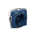 ATLASDESIGN РОЗЕТКА 16А c 2 USB AC, 5В2,4А3,0А, 2х5В1,5А, механизм, АКВАМАР ATN001132