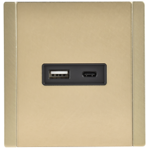 FORTE&PIANO Розетка USB A+C 3,1А FP650M металл шампань IEK