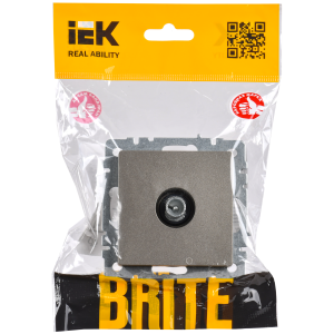 BRITE Розетка TV проходная РТВ10-0-БрШ шампань IEK