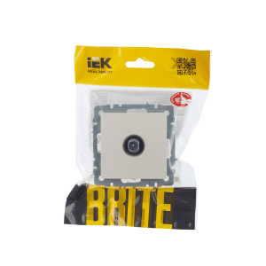 BRITE Розетка TV проходная РТВ10-0-БрЖ жемчуг IEK