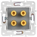 SKANDY Аудиорозетка 4-местная SK-A01Gr серый IEK